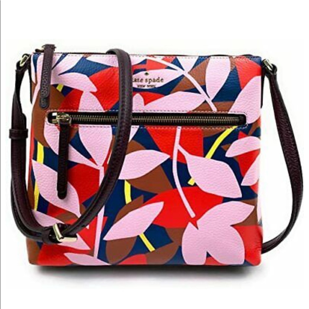 Kate Spade Jackson Tropical Toss Top Zip Crossbody